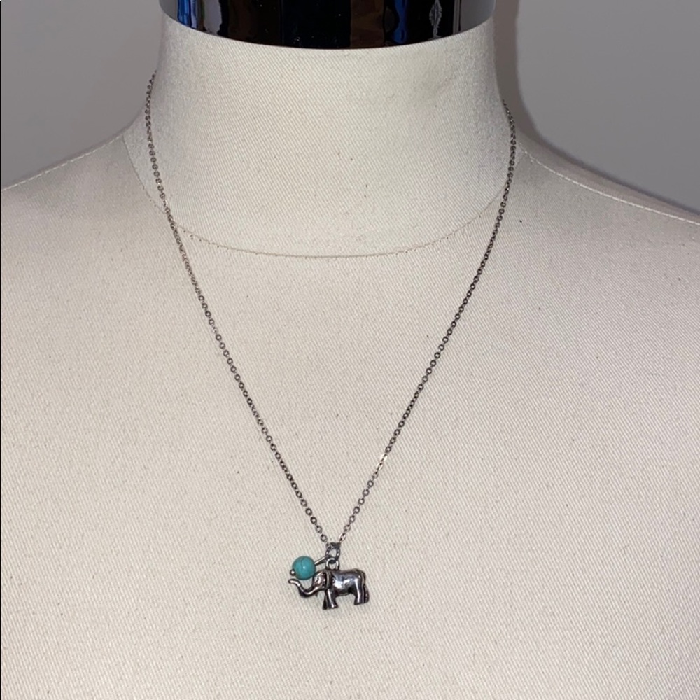 Silver elephant necklace